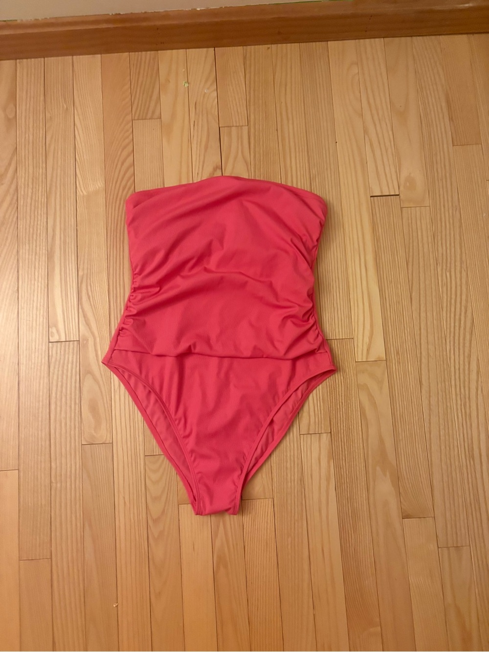 Shade & Shore Strapless One-Piece in Coral Pink